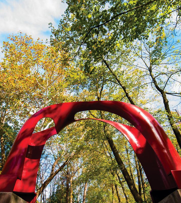 Red Metal Art Statue